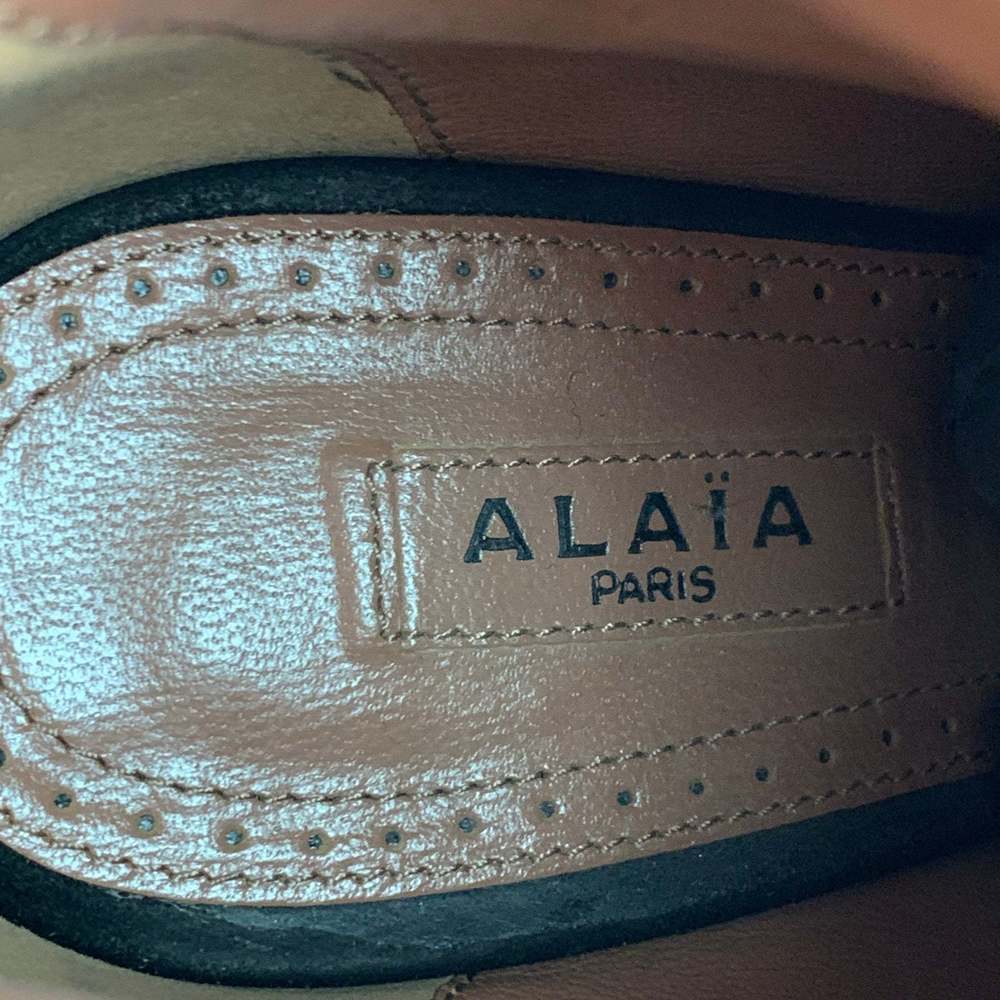 ALAIA Black Leather Studded Suede Back Zip Boots - Picture 6 of 7